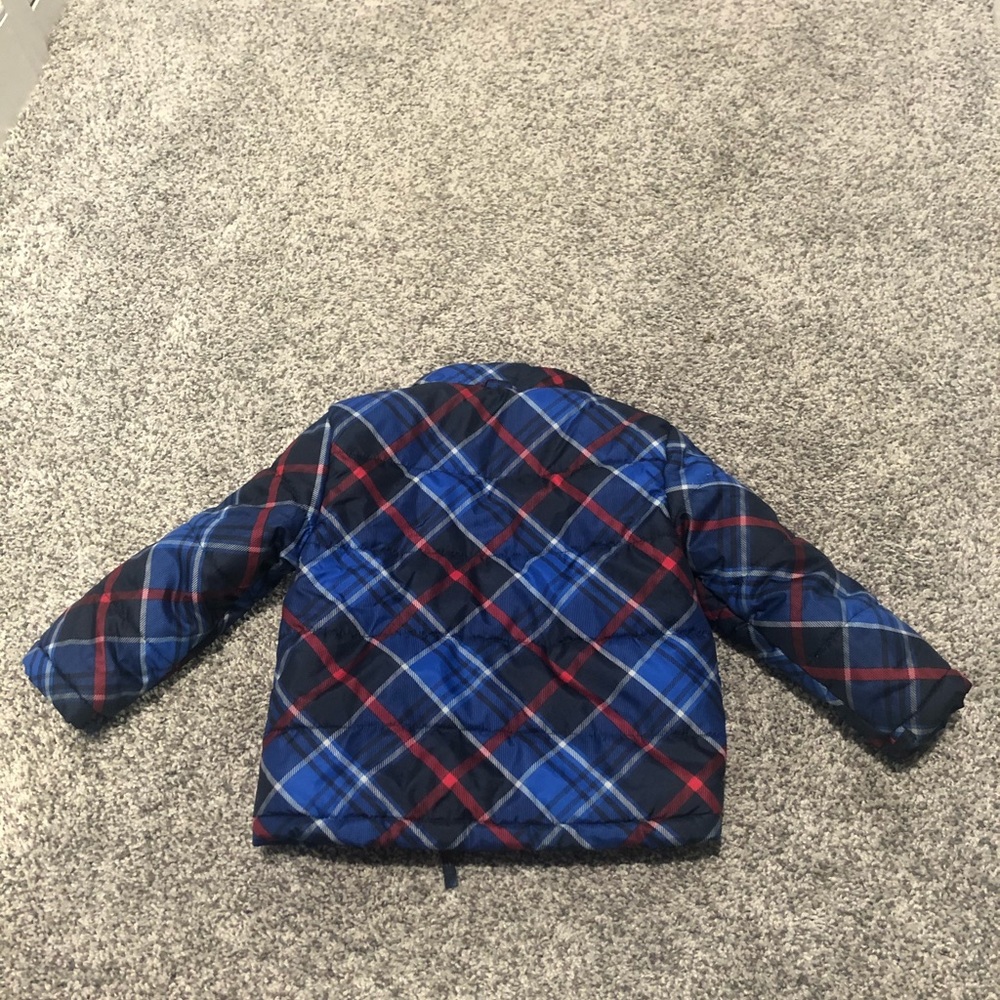 2T Red and Blue Plaid Winter Coat